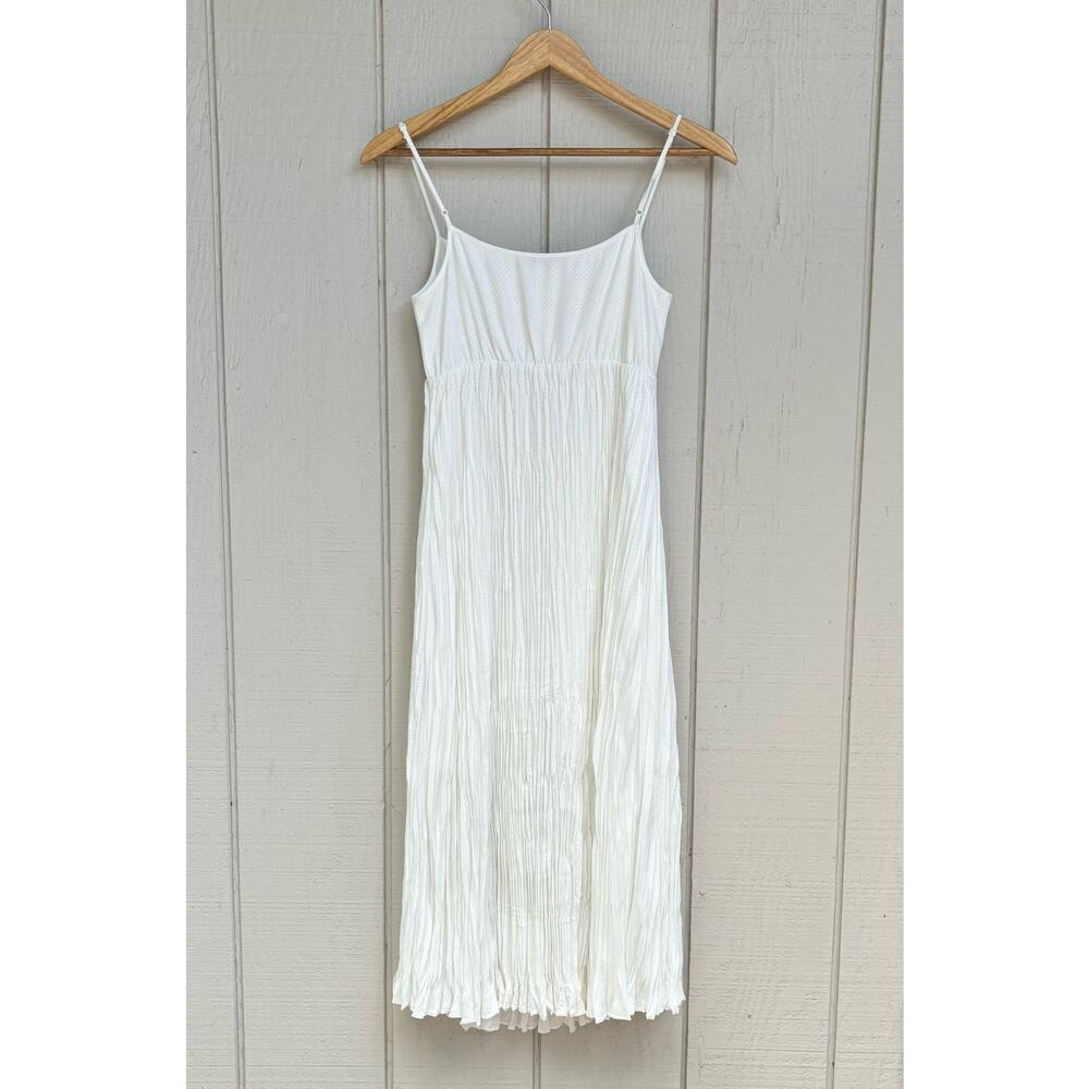 AllSaints Laze Sleeveless Slip Dress White Size XS  Crinkle Pleated - Picture 10 of 12